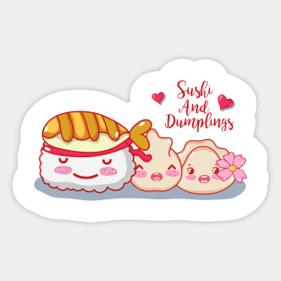 kawaii sushi and dumplings Sticker